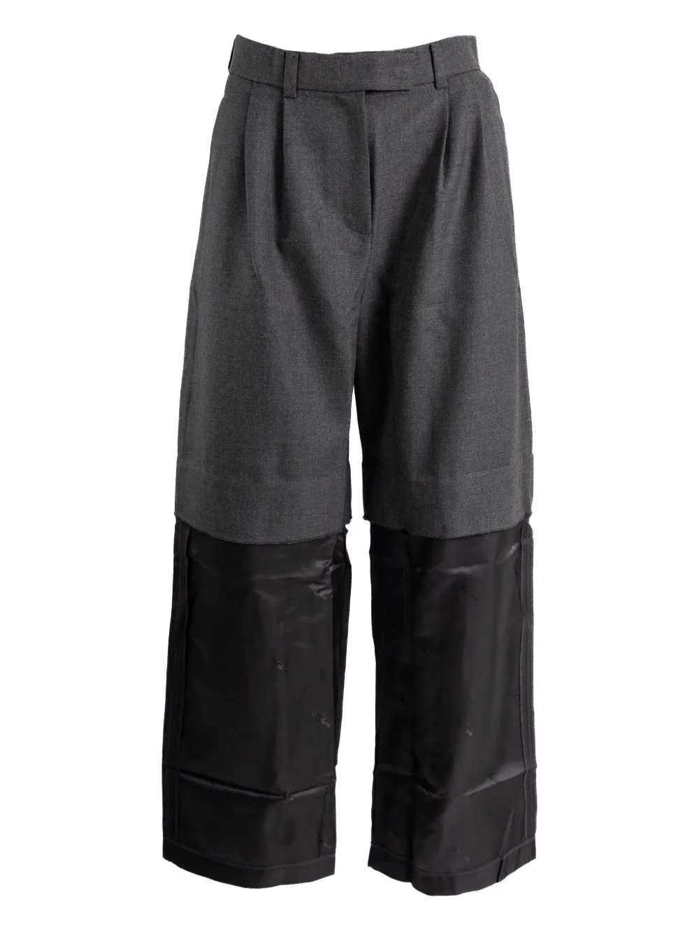 Vaquera Pleated-front Panelled Trousers In Gray