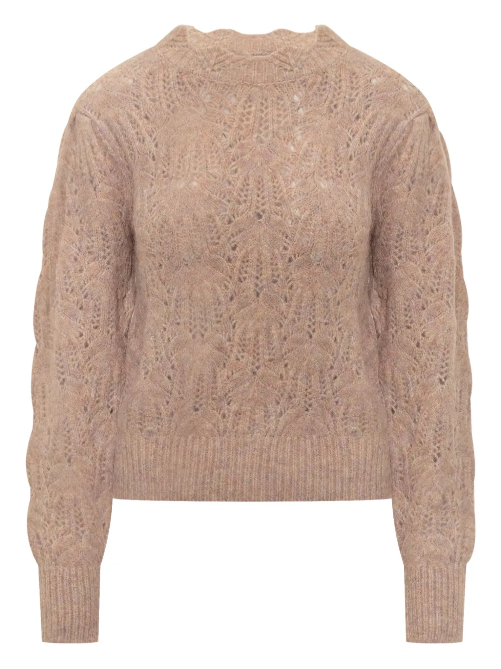 Isabel Marant Étoile Puff-sleeve Open-knit Sweater In Brown