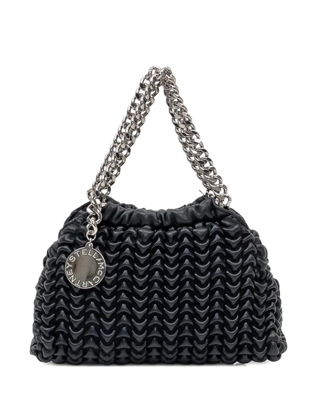 Stella Mccartney Falabella Popcorn Drawstring Crossbody Bag In Black