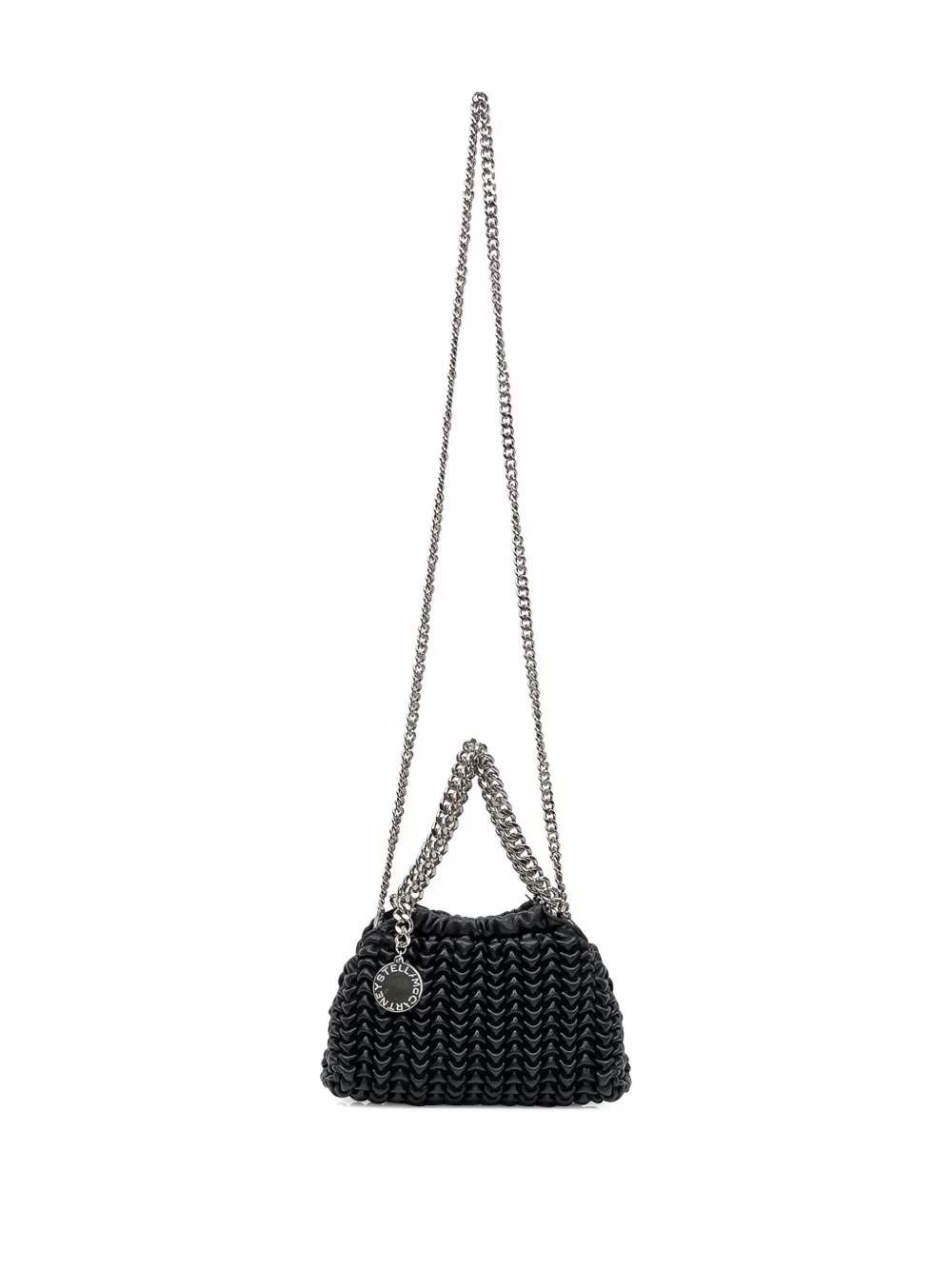 Stella Mccartney Falabella Popcorn Drawstring Crossbody Bag In Black