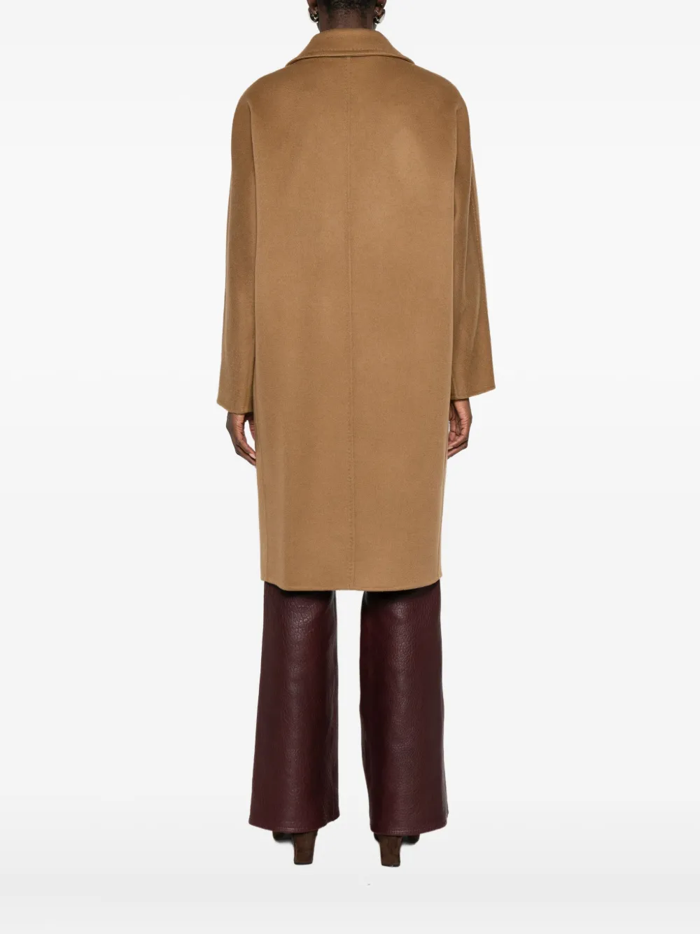 Max Mara Notched-lapel Coat In Brown
