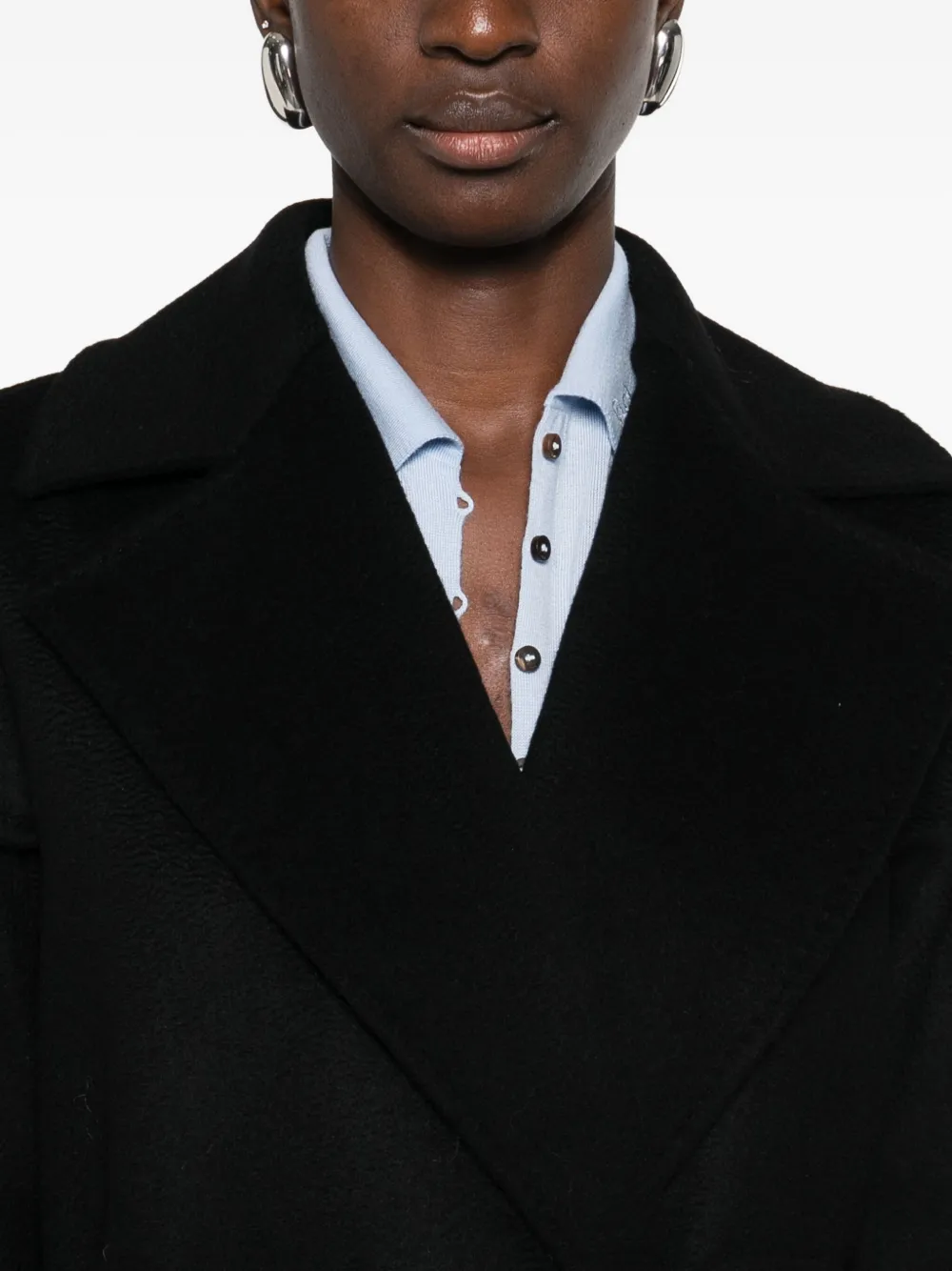 Max Mara Belted Coat In Black