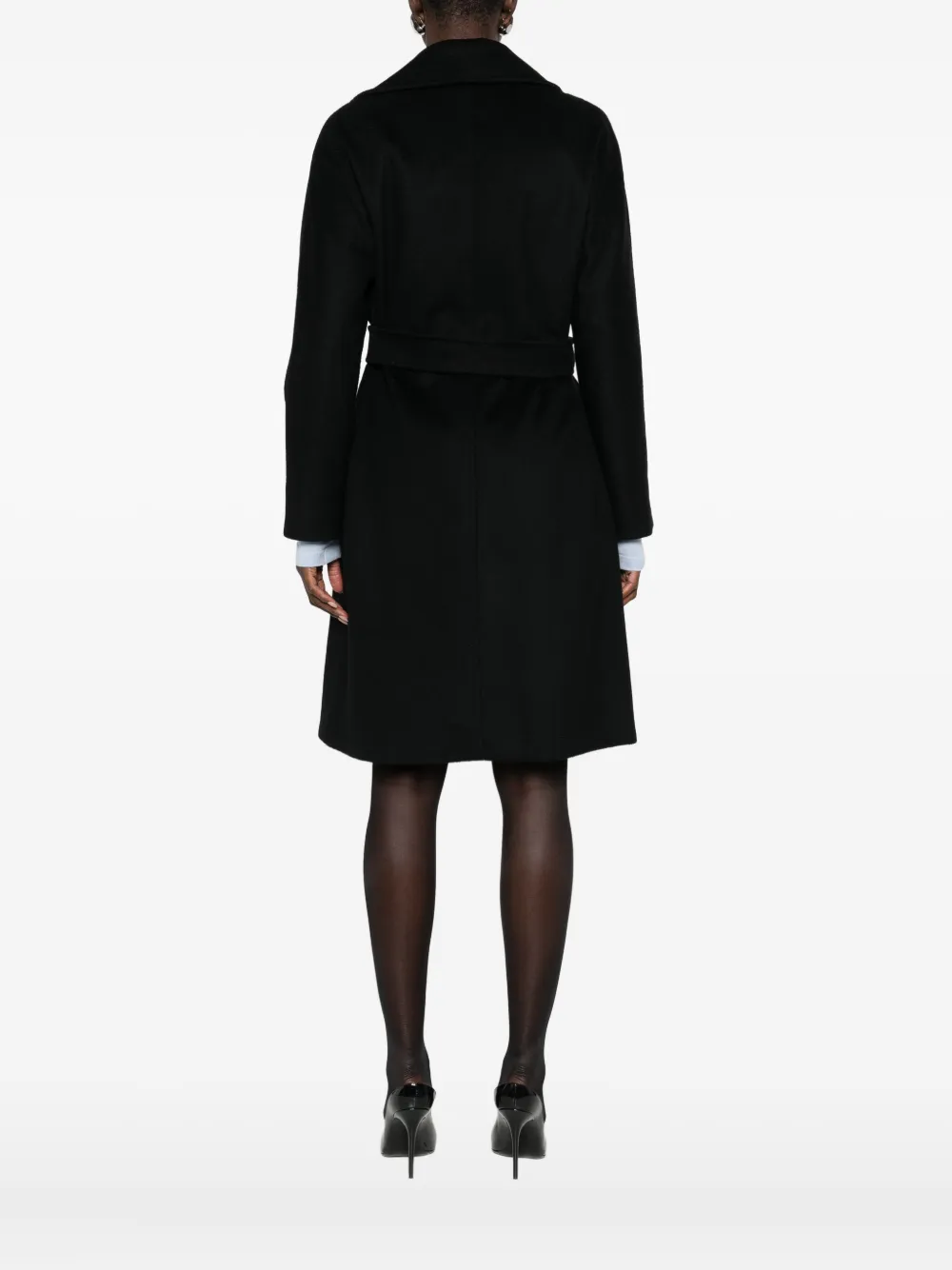 Max Mara Belted Coat In Black