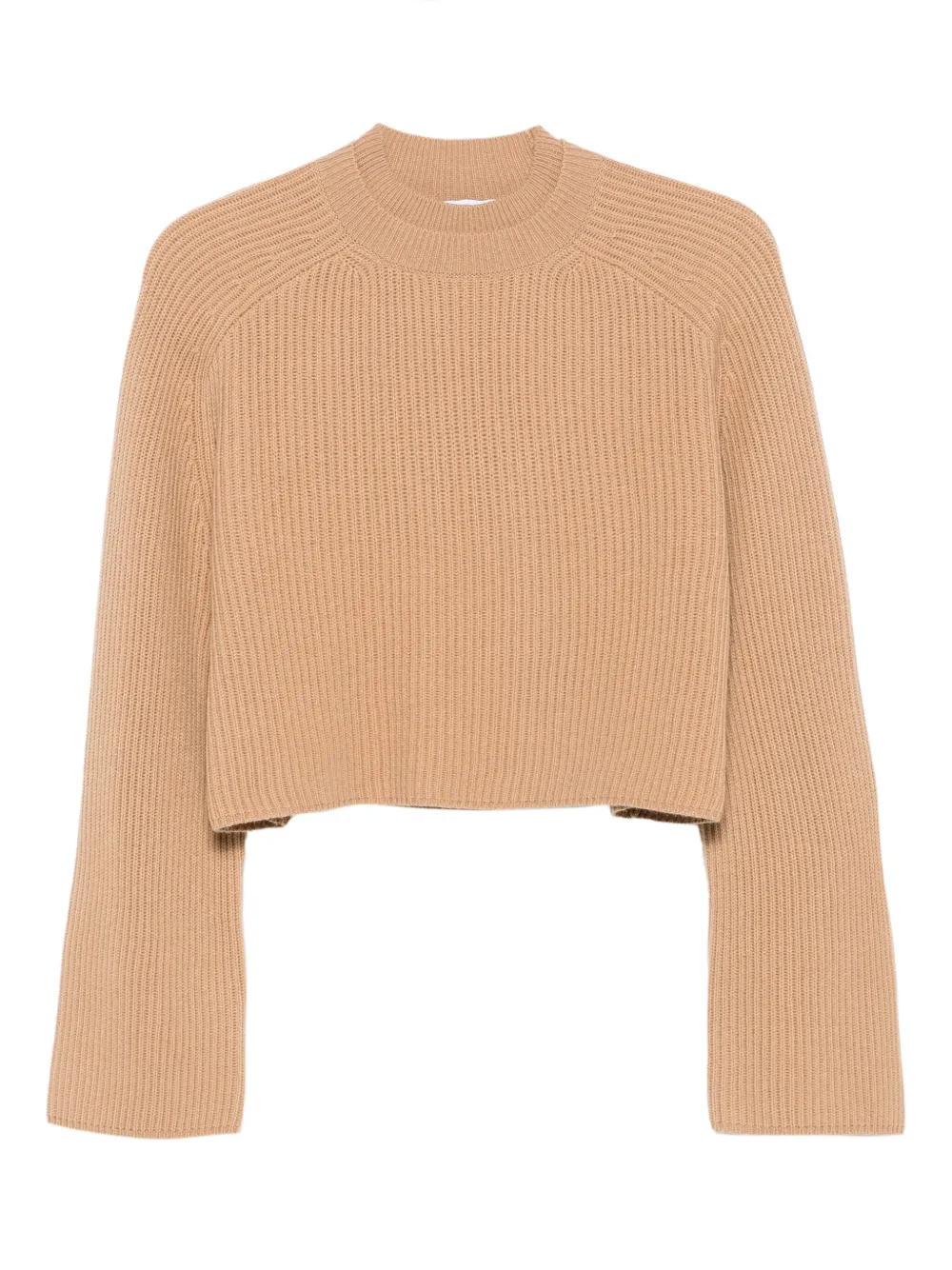 Max Mara Crew Neck Sweater In Cashmere Wool In Neutral