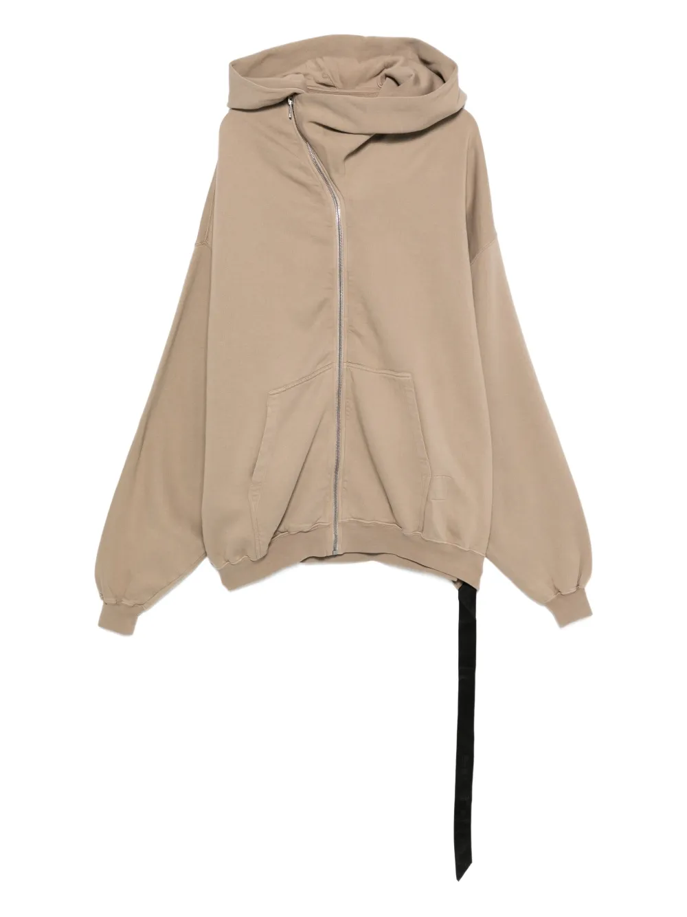 Rick Owens DRKSHDW Megamountain asymmetrical zip-fastening hoodie | Neutrals | Image 1