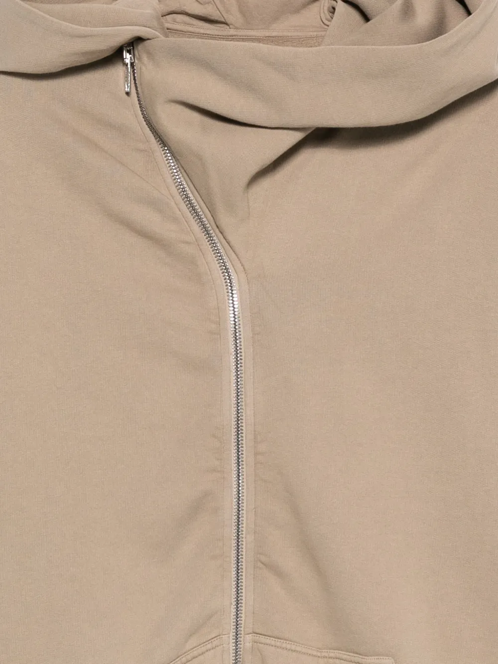 Rick Owens DRKSHDW Megamount asymmetrische hoodie met ritssluiting Beige