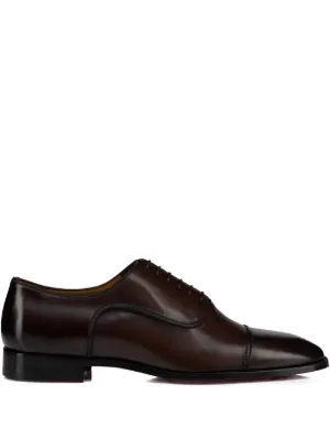 Christian Louboutin Leather cap-toe Oxford Shoes | Black | FARFETCH
