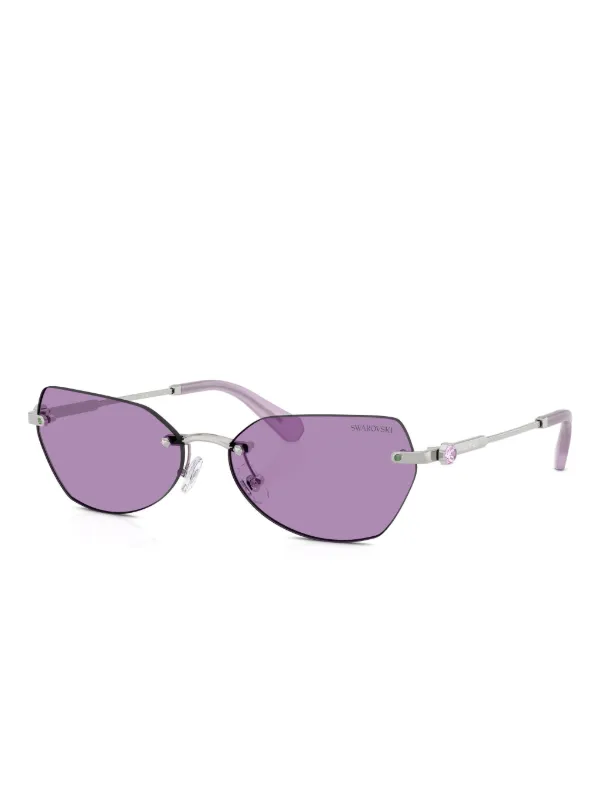 Swarovski Crystal Embellished Rimless Sunglasses Buy Swarovski Crystal-Embellished Rimless Irregular  main image 3