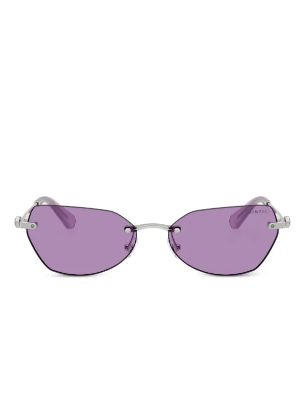 Swarovski Crystal Embellished Rimless Sunglasses Buy Swarovski Crystal-Embellished Rimless Irregular  main image 2