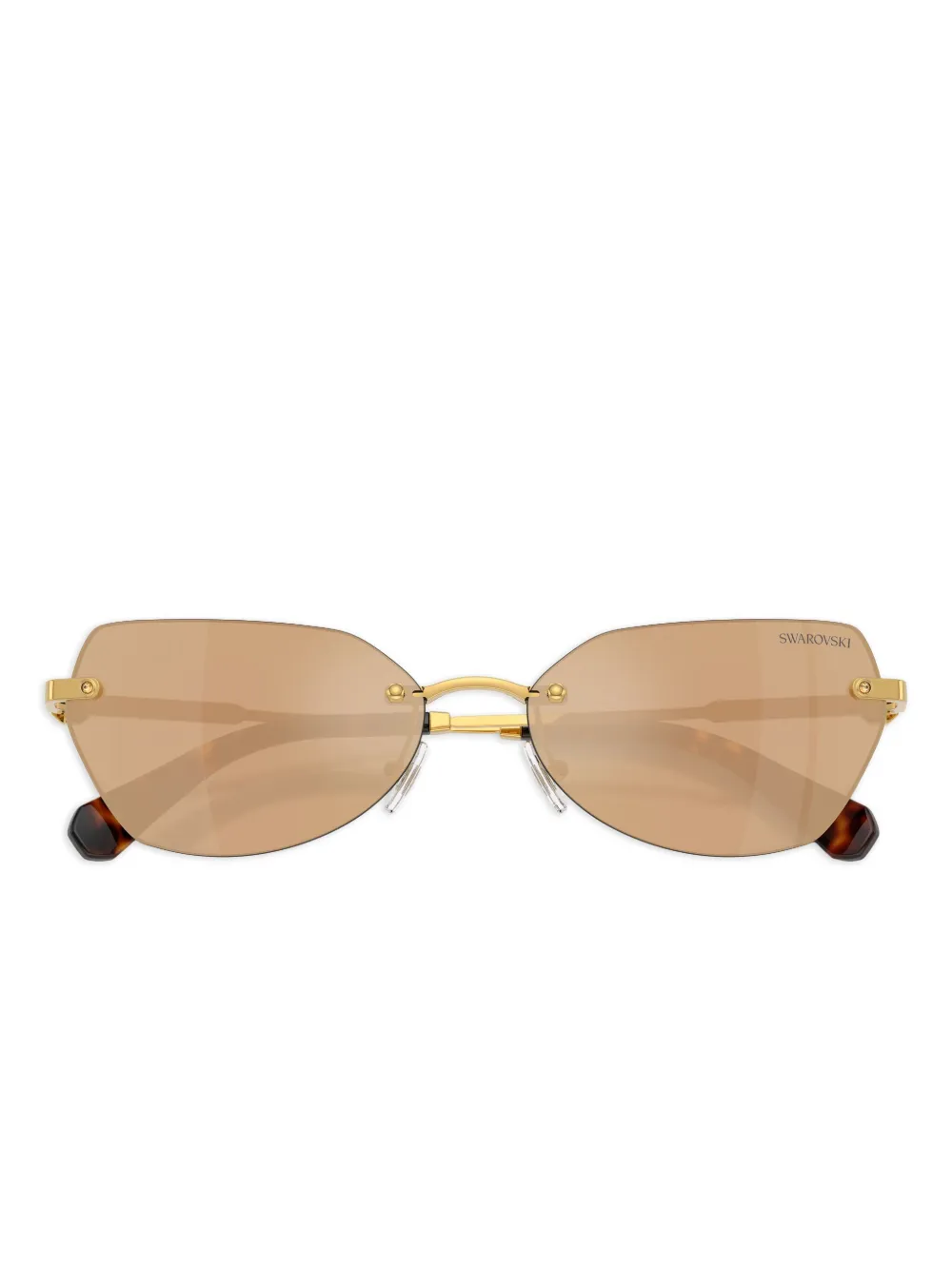Swarovski Crystal-embellished Tortoiseshell Sunglasses In Gold