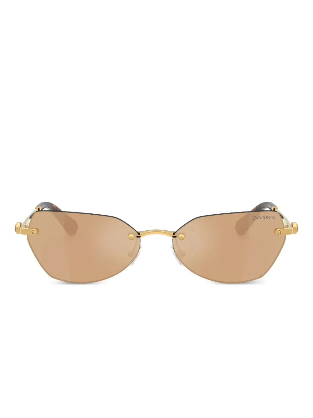 Swarovski Crystal-embellished Tortoiseshell Sunglasses In Gold