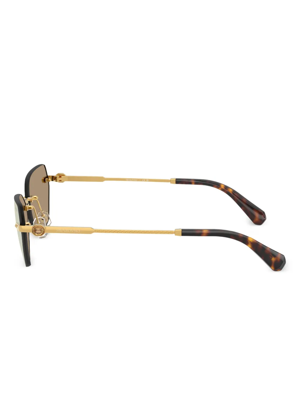 Swarovski Crystal-embellished Tortoiseshell Sunglasses In Gold