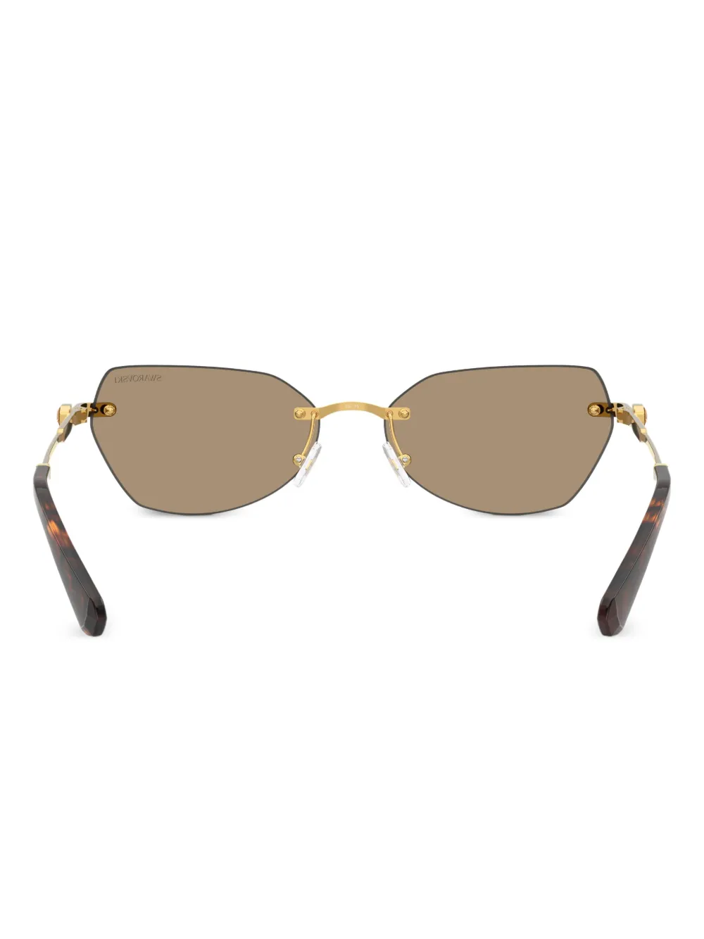 Swarovski Crystal-embellished Tortoiseshell Sunglasses In Gold