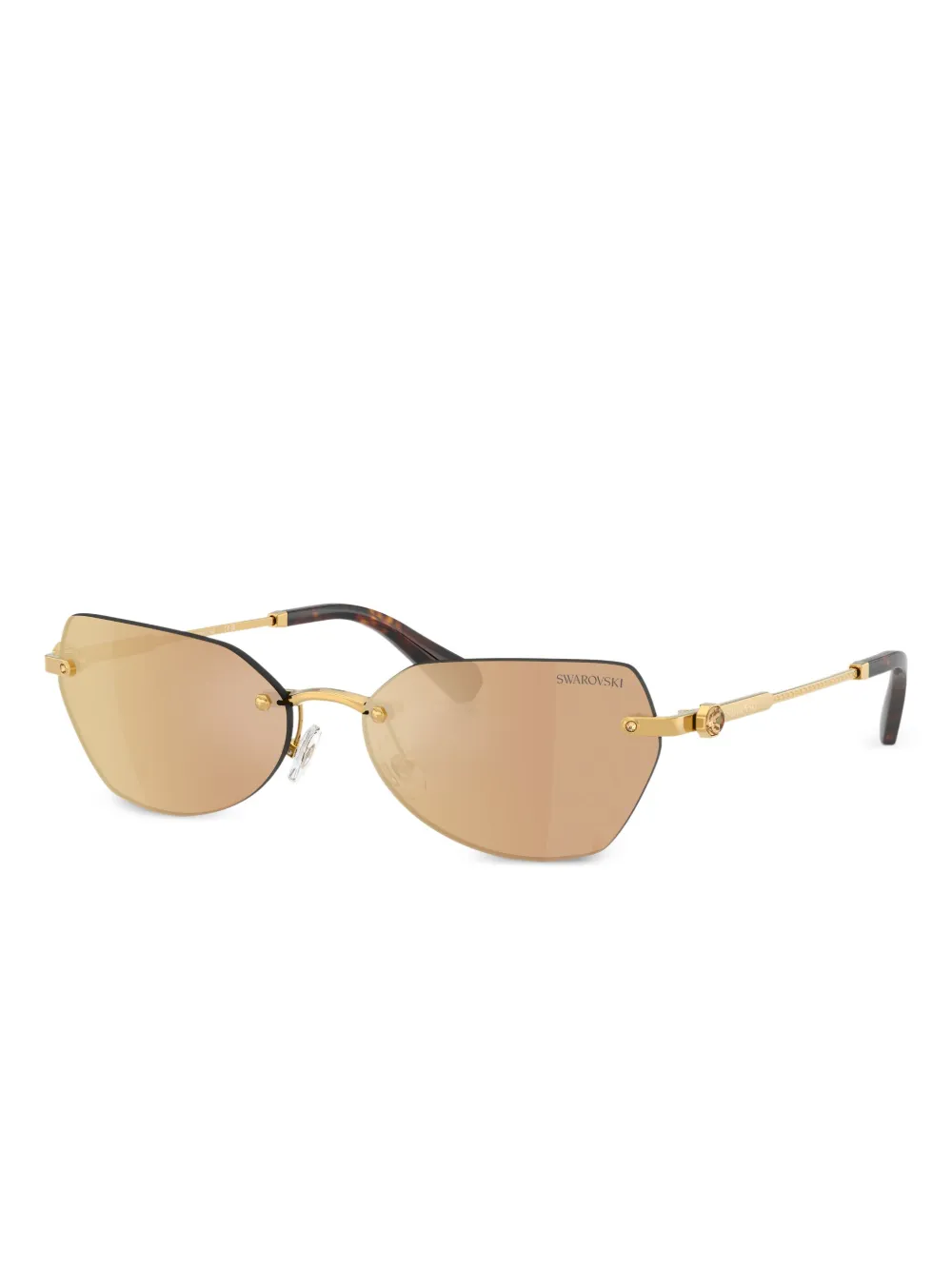 Swarovski Crystal-embellished Tortoiseshell Sunglasses In Gold