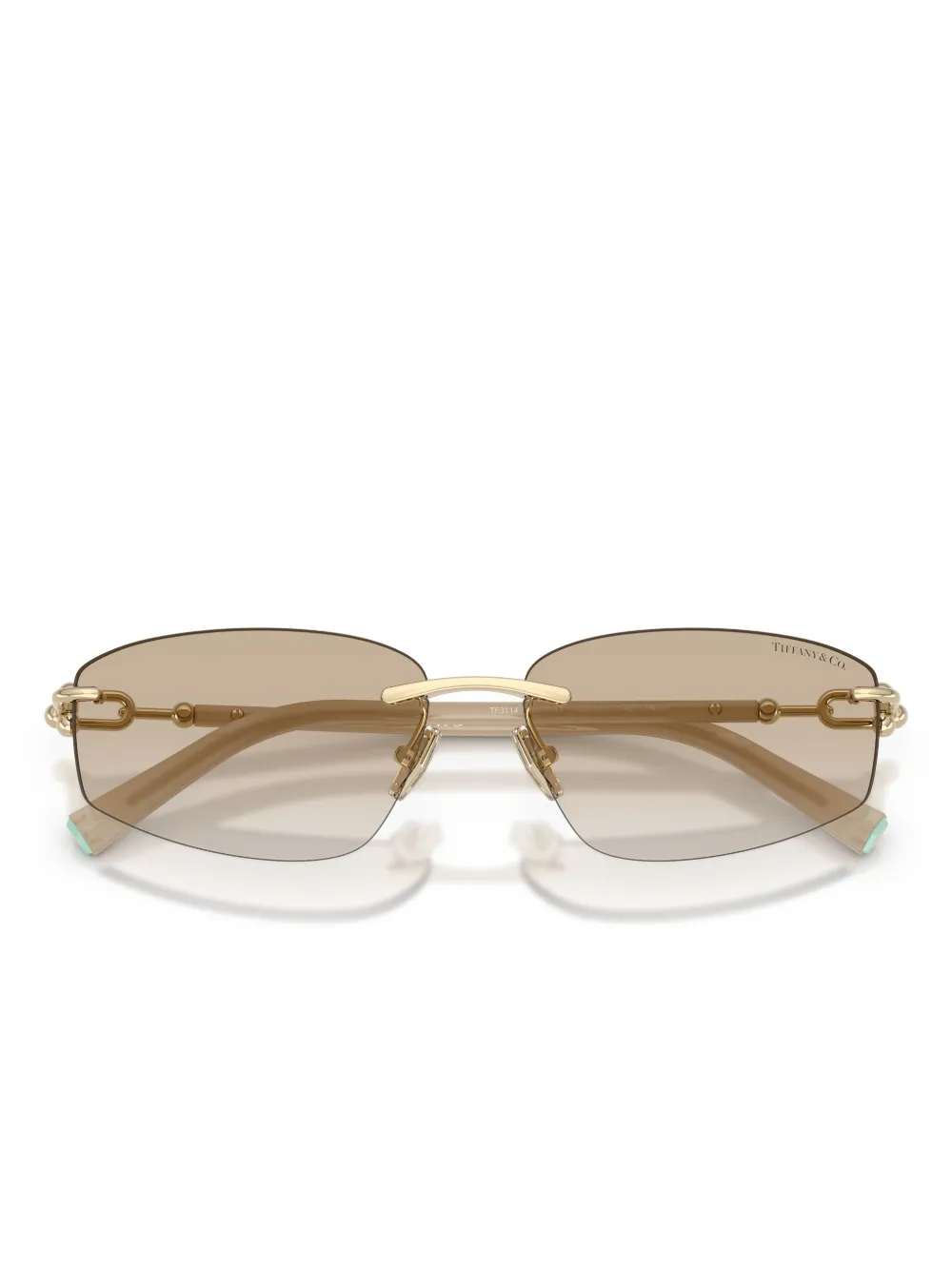 Tiffany & Co Eyewear chain-link Rimless Sunglasses | Gold | FARFETCH
