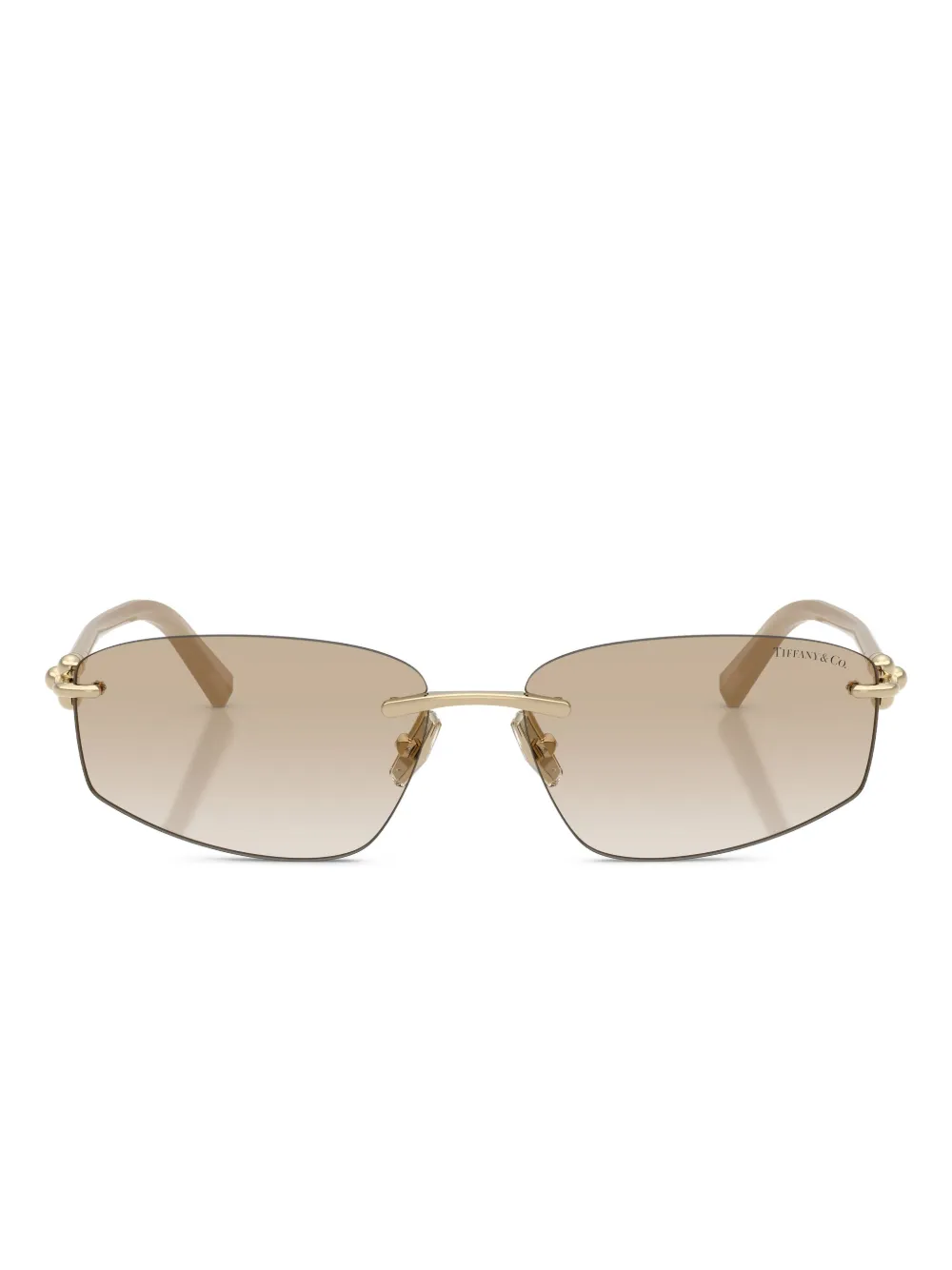 Tiffany & Co. chain-link rimless sunglasses | Gold | Image 1