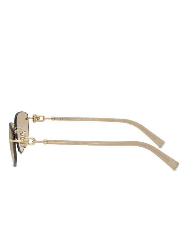 Tiffany & Co Eyewear chain-link Rimless Sunglasses | Gold | FARFETCH