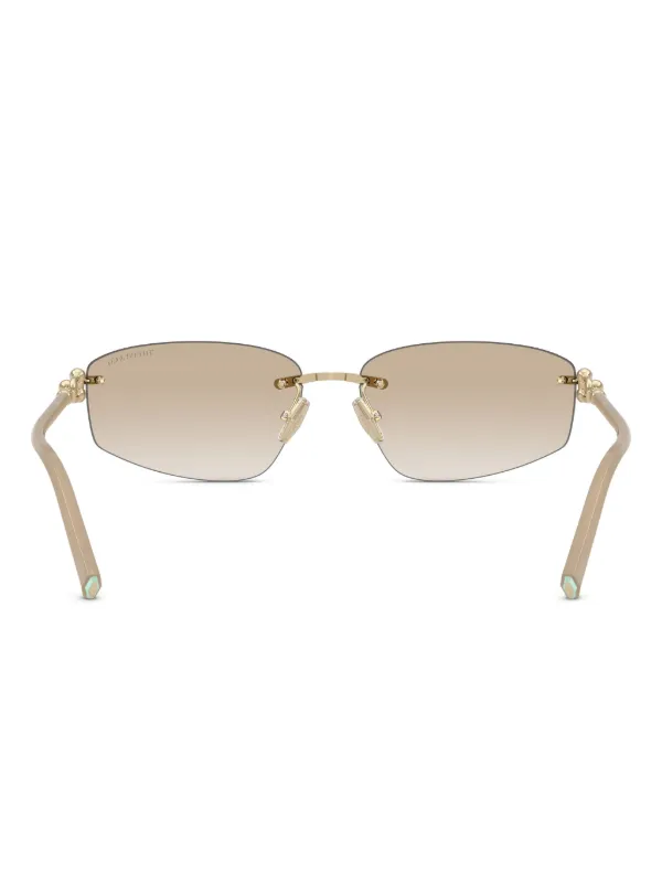 Tiffany & Co Eyewear chain-link Rimless Sunglasses | Gold  display picture 1