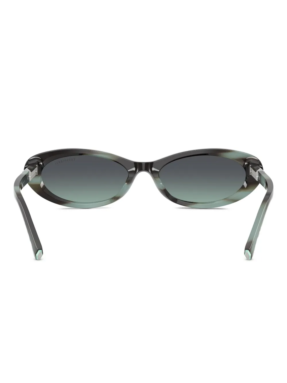 Tiffany & Co Eyewear ストライプ オーバルフレーム サングラス