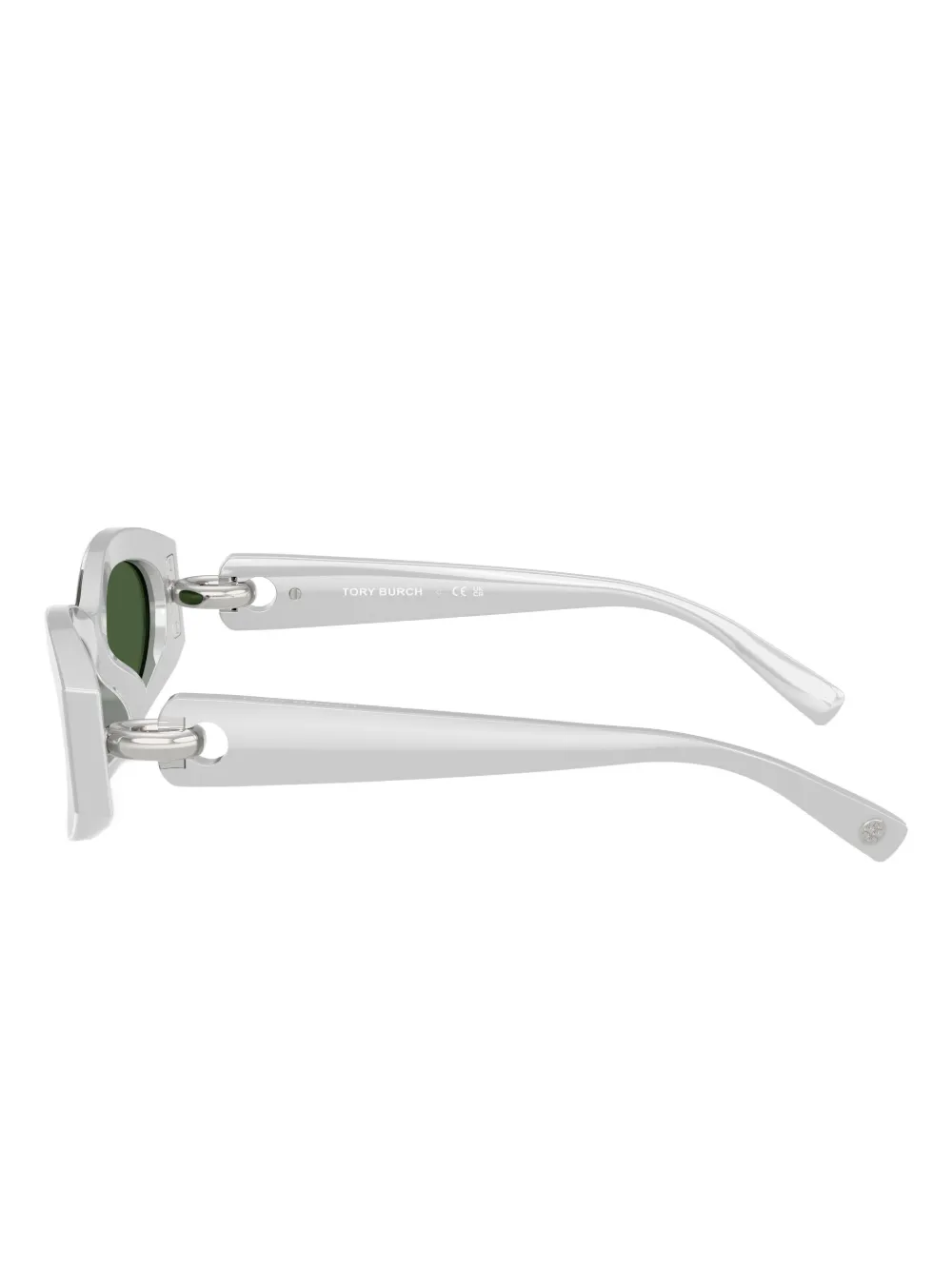 Tory Burch Oval-frame Curved Sunglasses In Green
