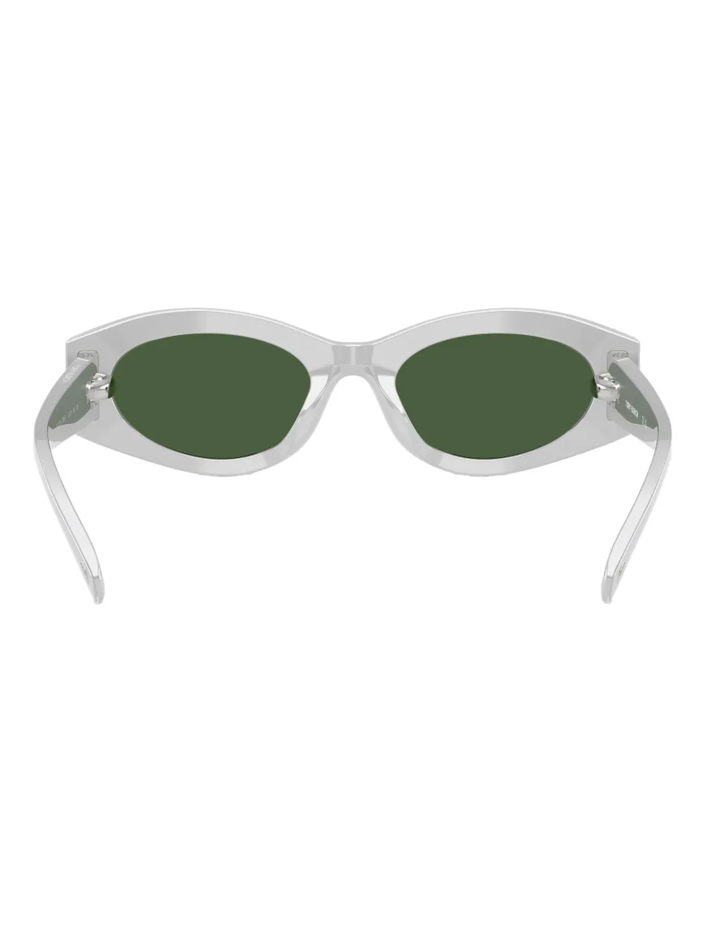 Tory Burch Oval-frame Curved Sunglasses In Green