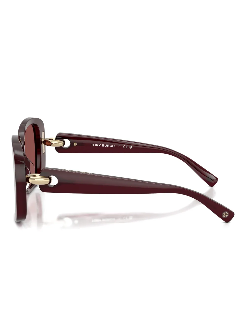 Tory Burch 53mm Gradient Square Sunglasses In Burgundy