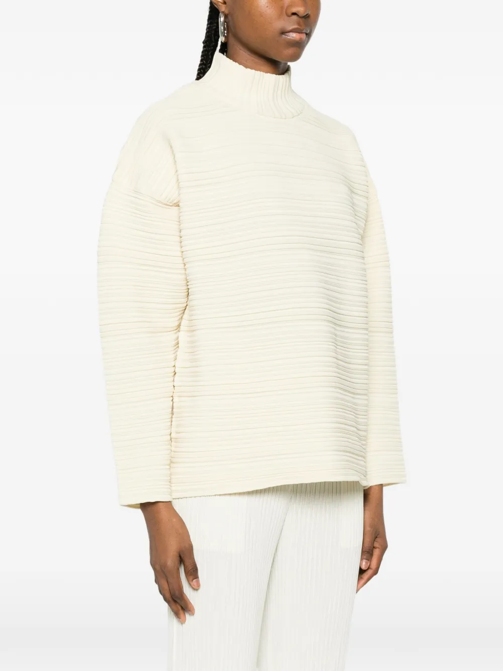 Pleats Please Issey Miyake Geplooide trui Geel