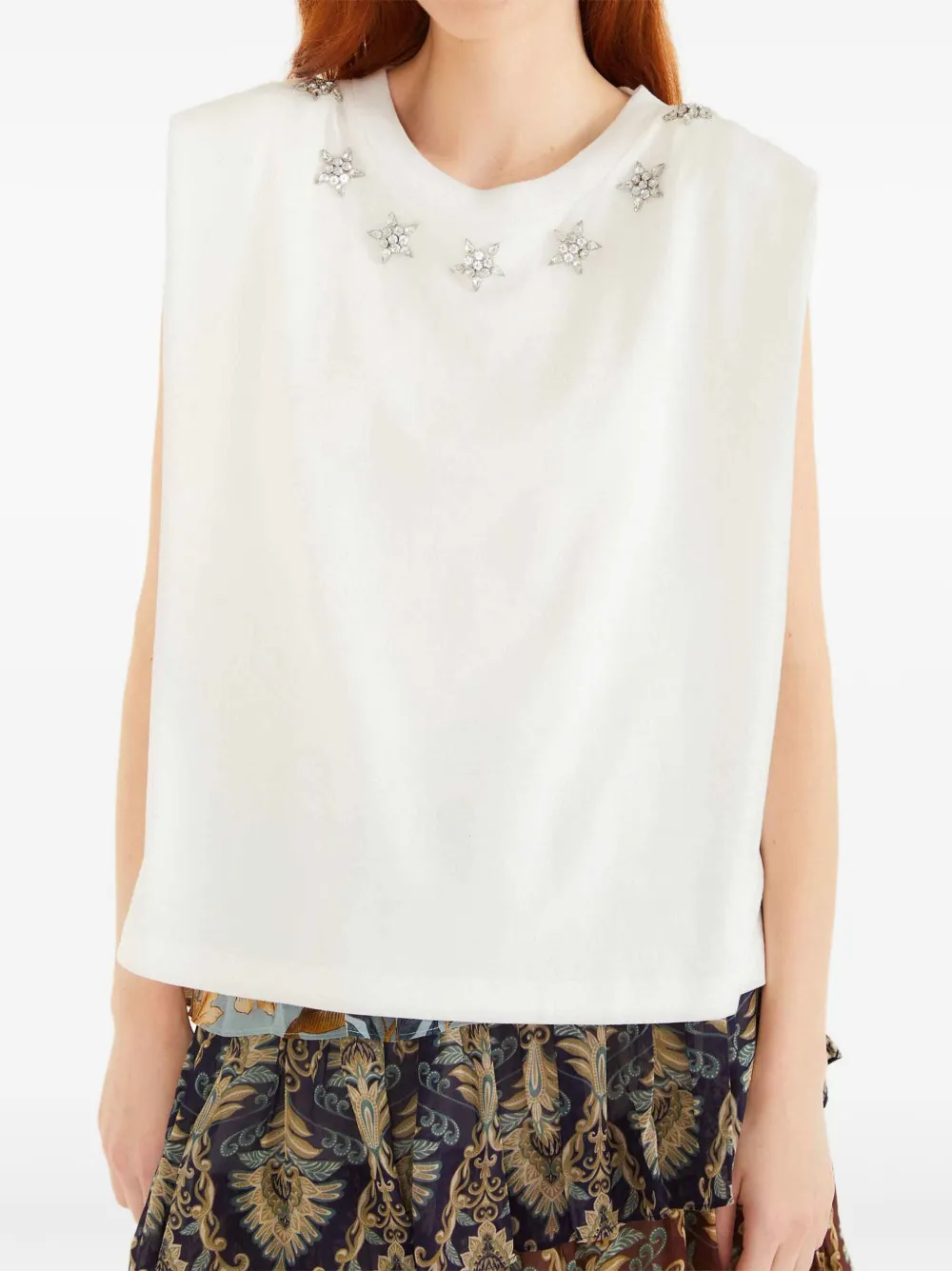 FARM Rio Tanktop verfraaid met ster Wit