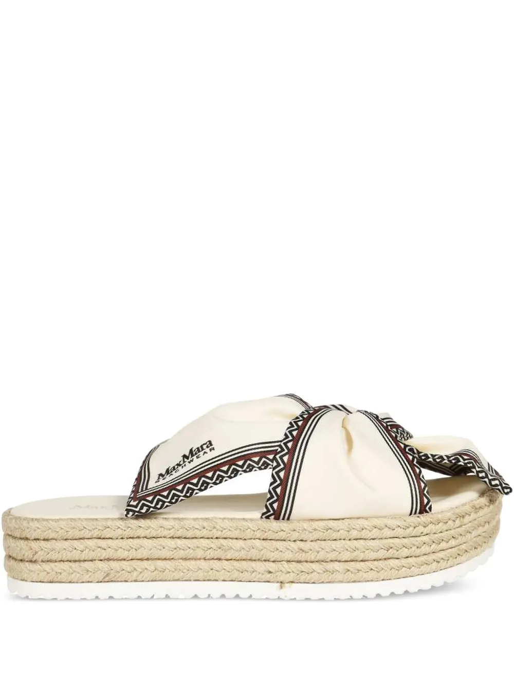 Max Mara bow-detail platform sandals Wit