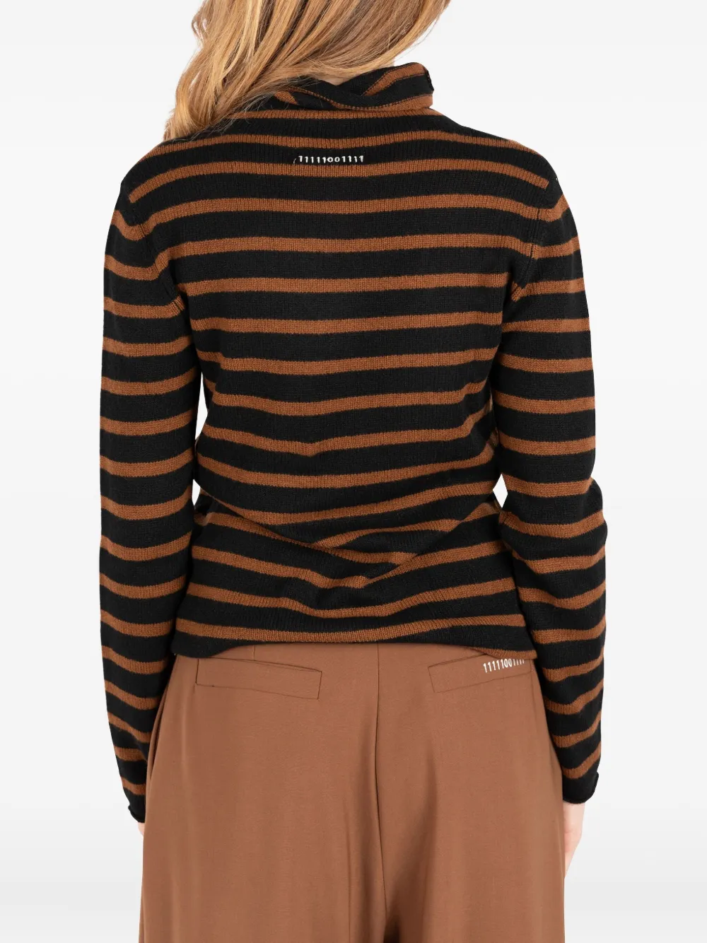 Société Anonyme Striped Roll-neck Sweater In Brown