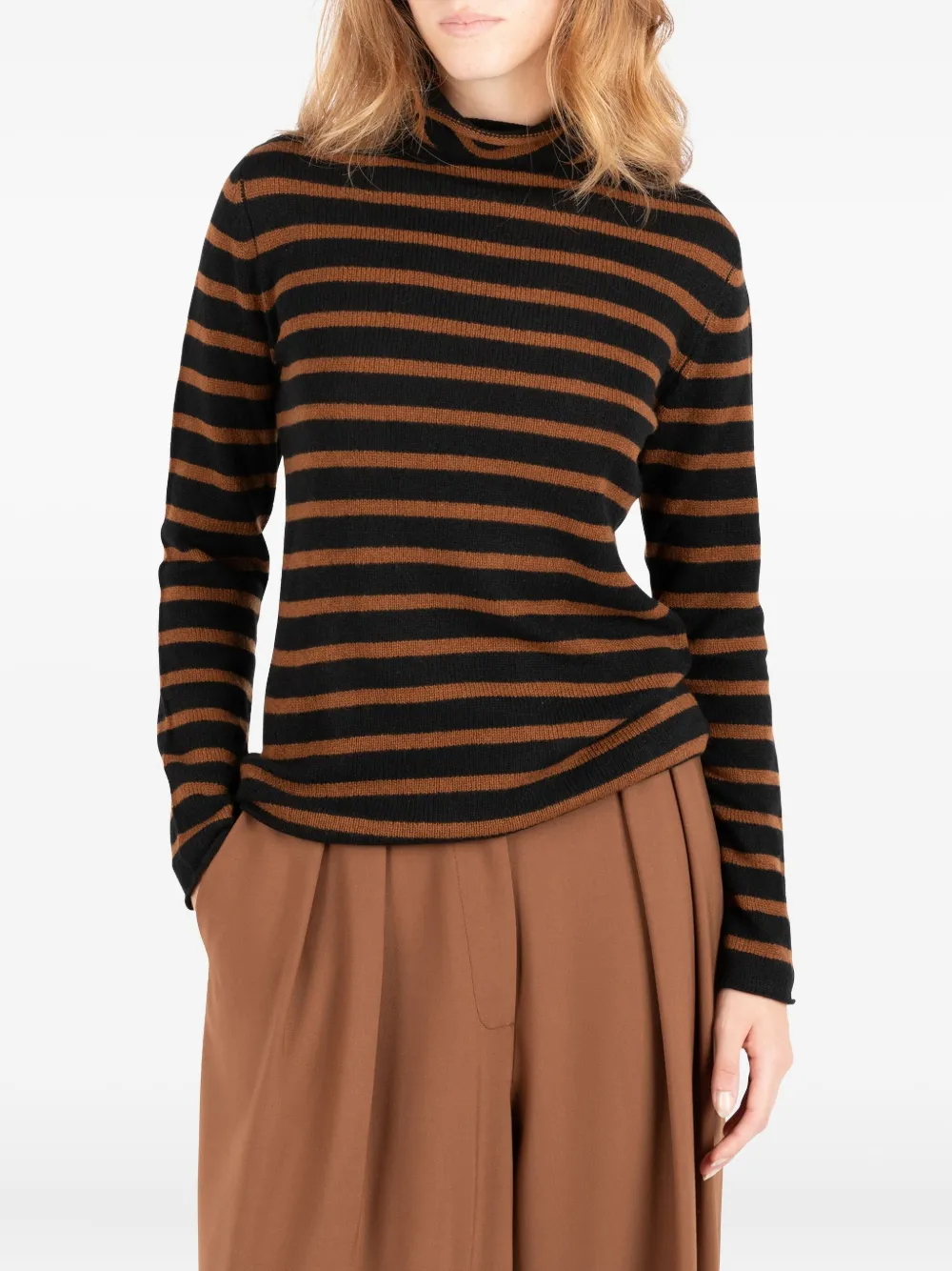 Société Anonyme Striped Roll-neck Sweater In Brown