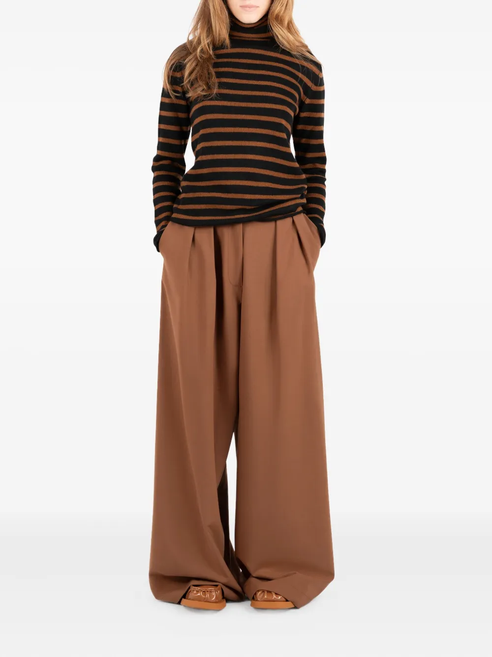 Société Anonyme Striped Roll-neck Sweater In Brown