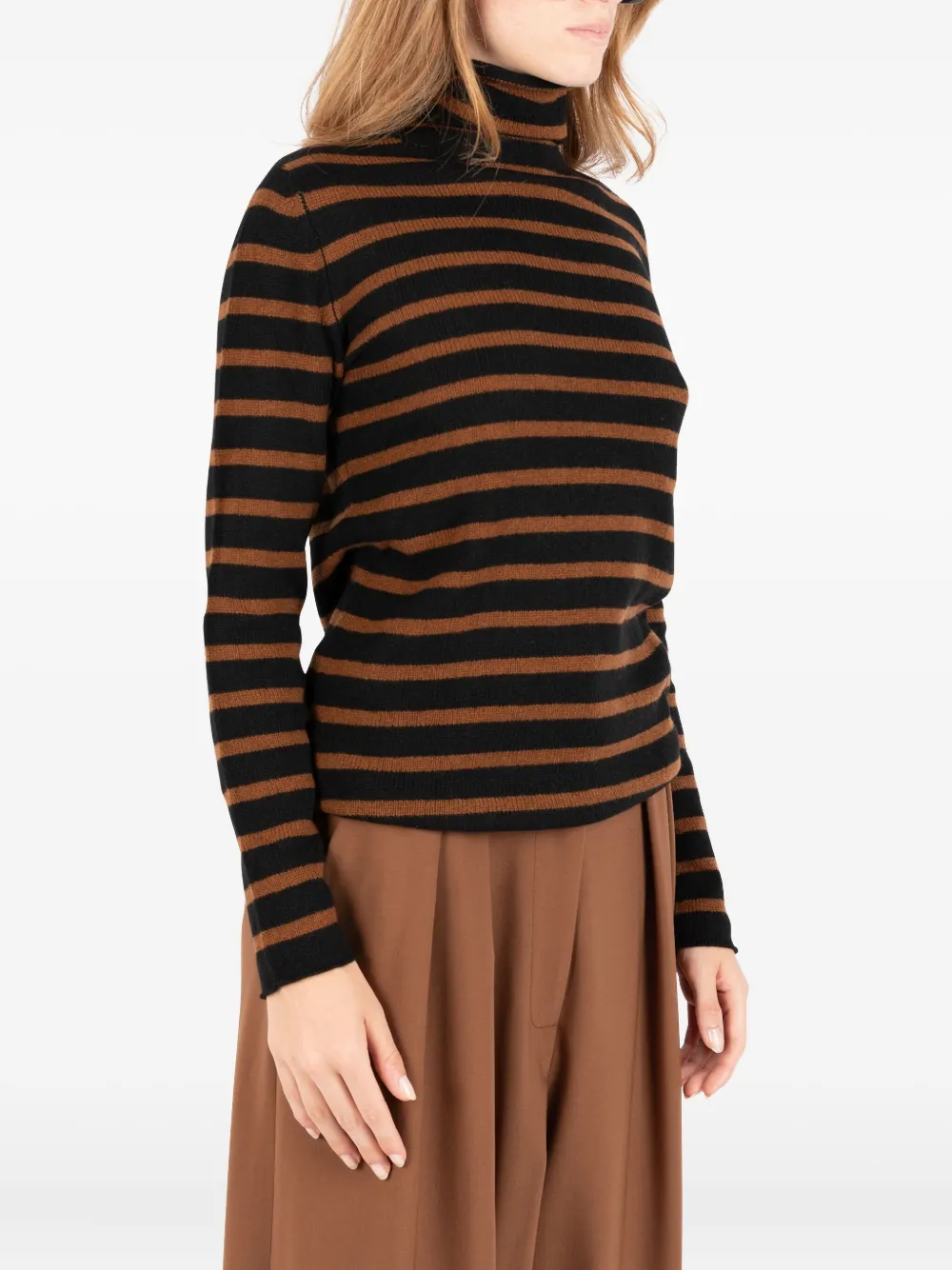 Société Anonyme Striped Roll-neck Sweater In Brown