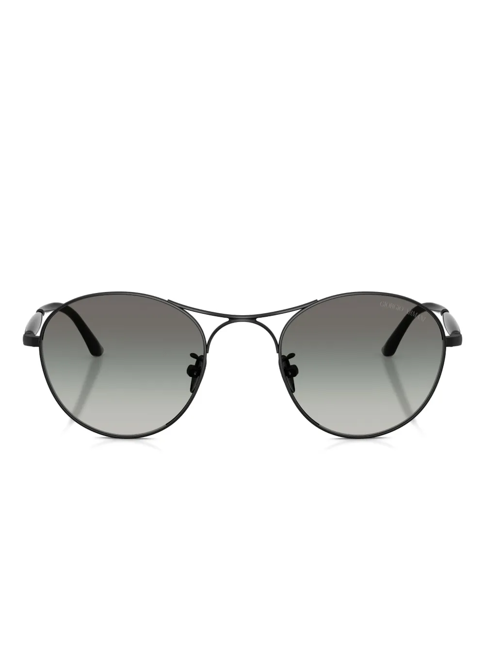 Giorgio Armani Round-frame Gradient Sunglasses In Black