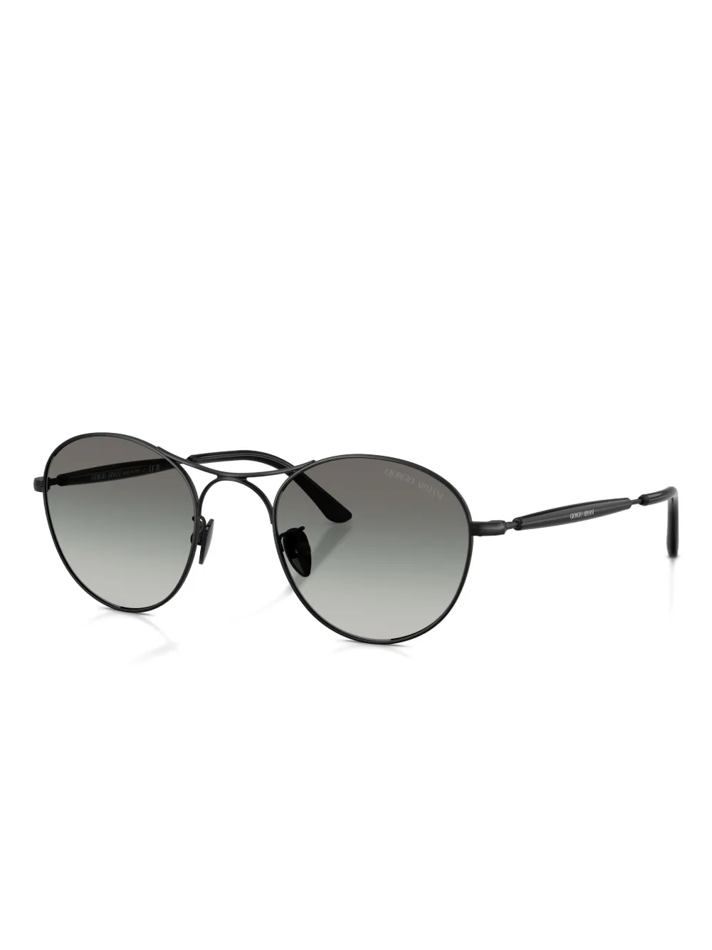 Giorgio Armani Round-frame Gradient Sunglasses In Black