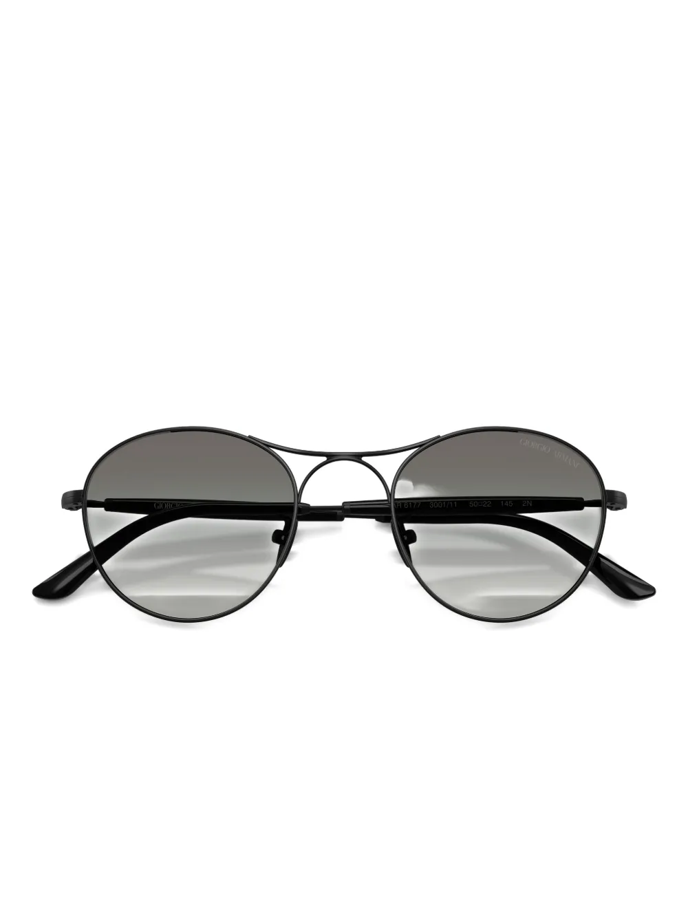 Giorgio Armani Round-frame Gradient Sunglasses In Black