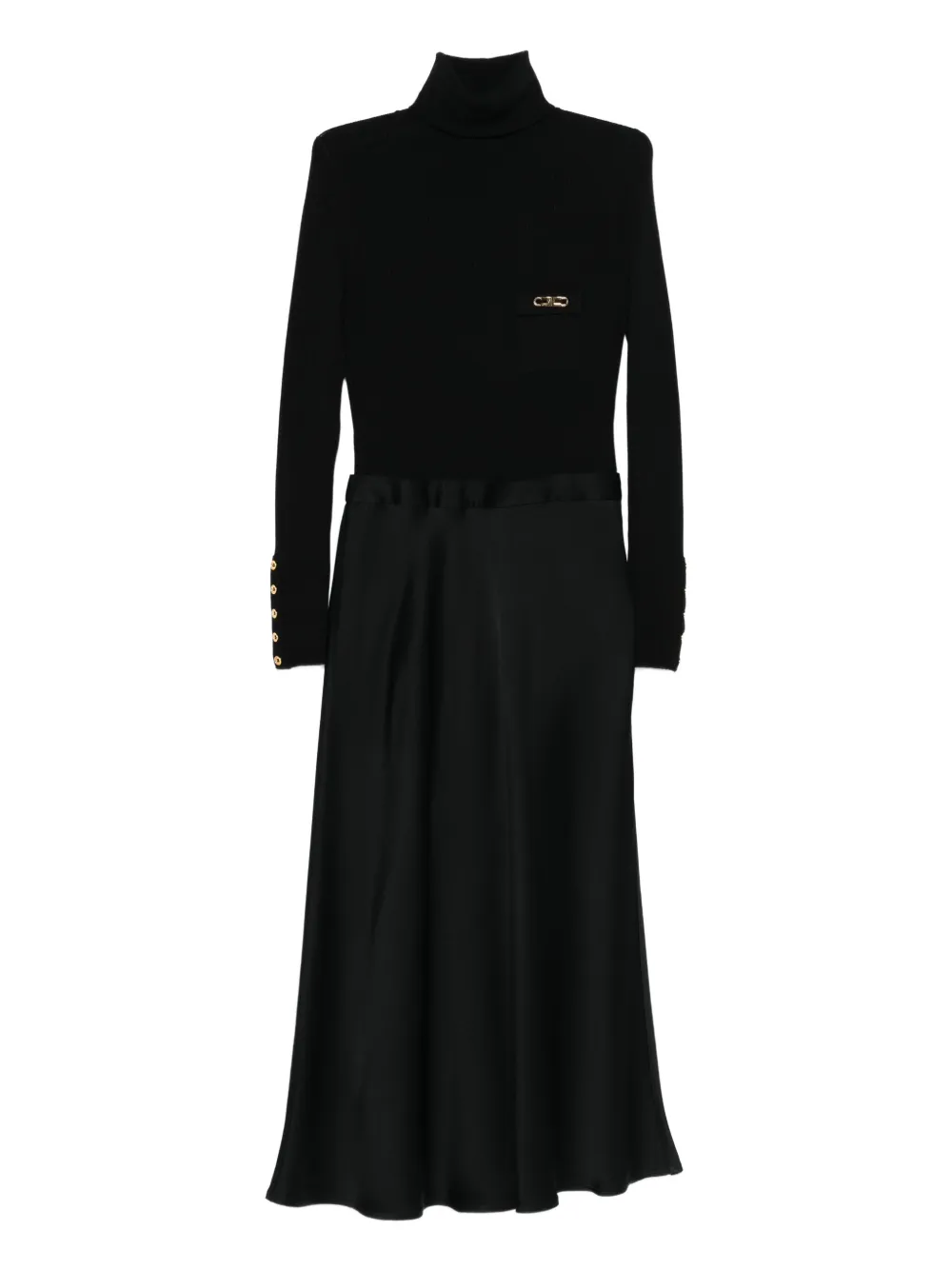 Elisabetta Franchi logo-plaque midi dress | Black | Image 1