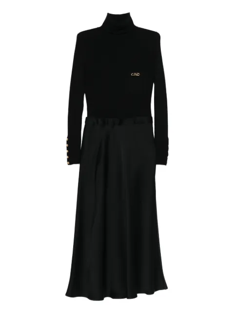 Elisabetta Franchi logo-plaque midi dress