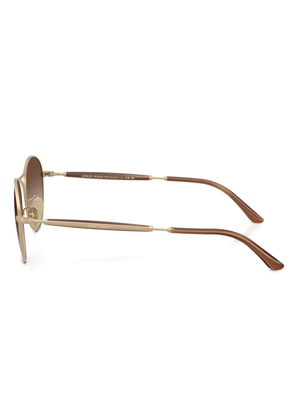 Giorgio Armani Round-frame Sunglasses In Brown