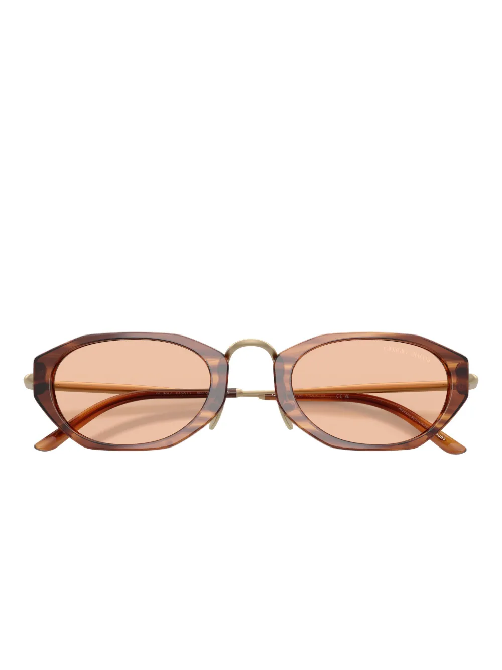 Giorgio Armani Oval-frame Tinted Sunglasses In Brown