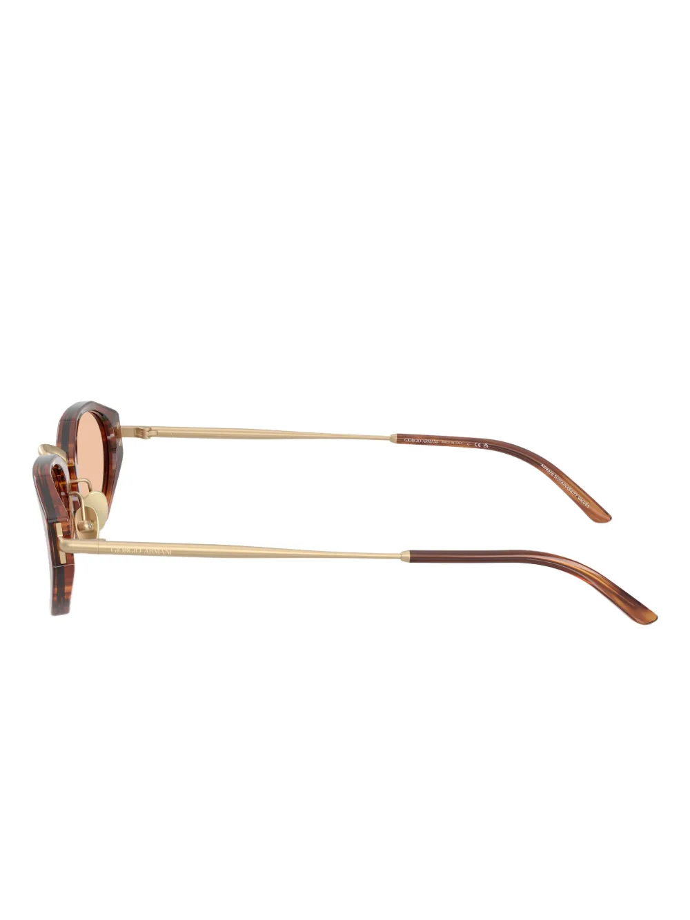 Giorgio Armani Oval-frame Tinted Sunglasses In Brown