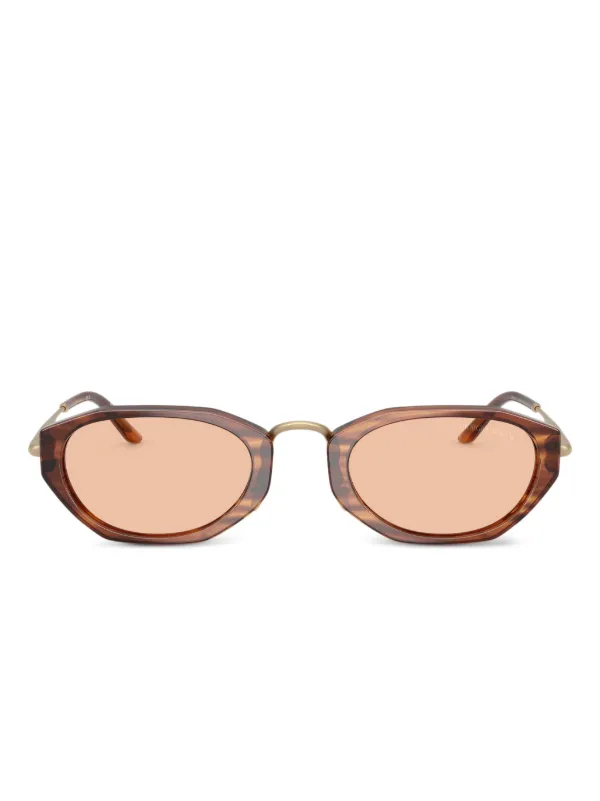 Giorgio Armani Oval-frame Tinted Sunglasses in Brown