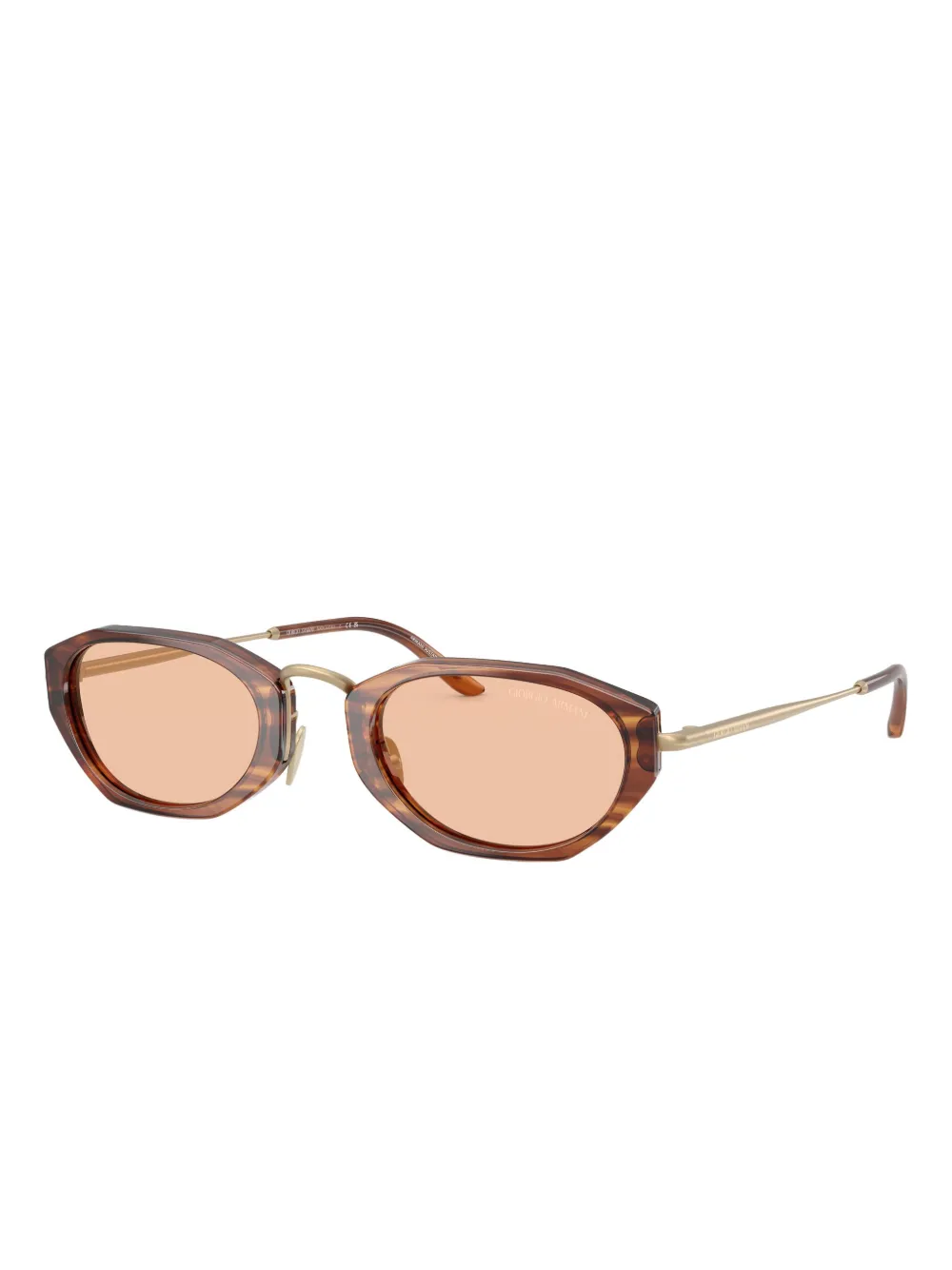 Giorgio Armani Oval-frame Tinted Sunglasses In Brown