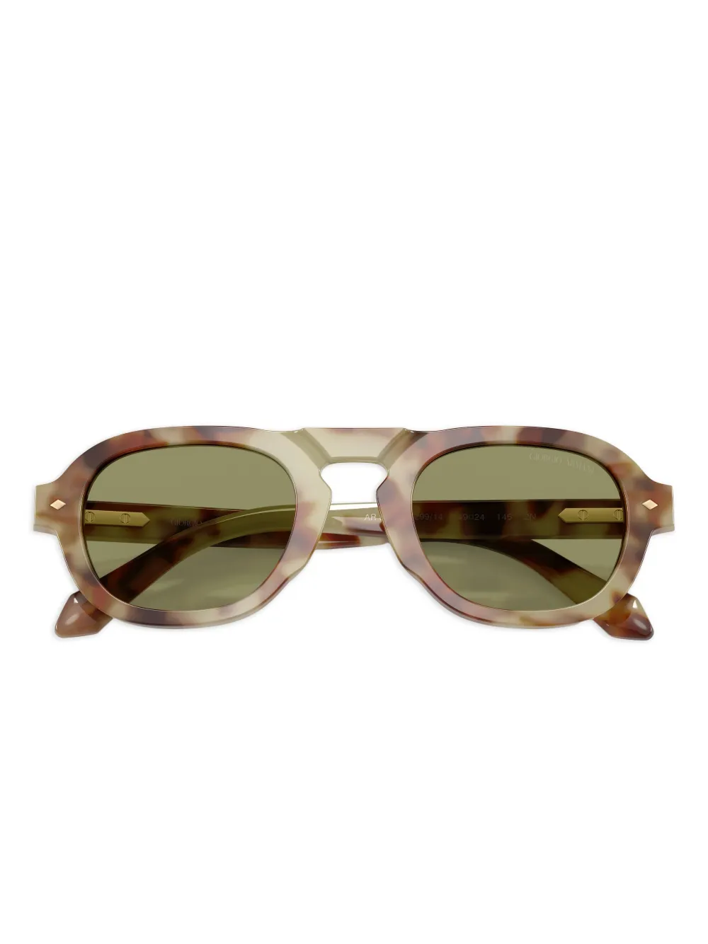 Giorgio Armani Zonnebril met schilpadschild design Groen