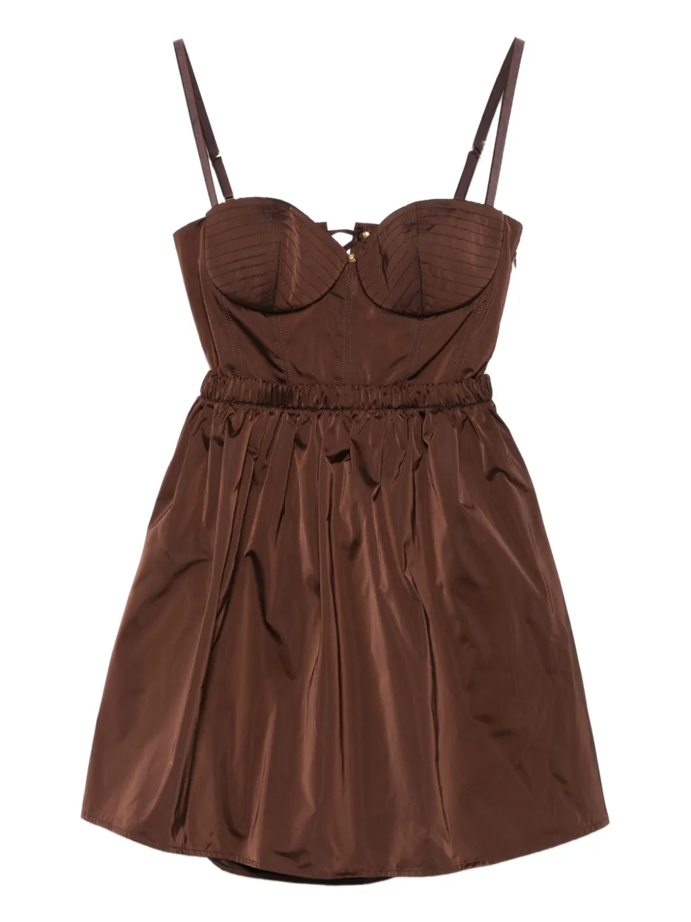 Elisabetta Franchi corset-style mini dress | Brown | Image 1