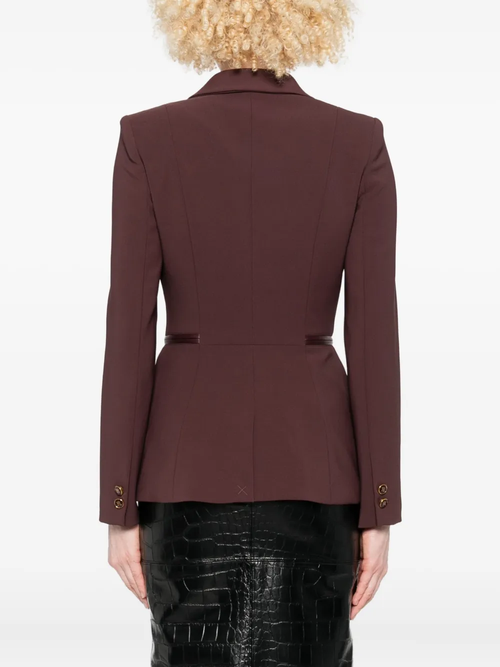 Elisabetta Franchi Double-breasted Blazer Waist Belt Detail In Red