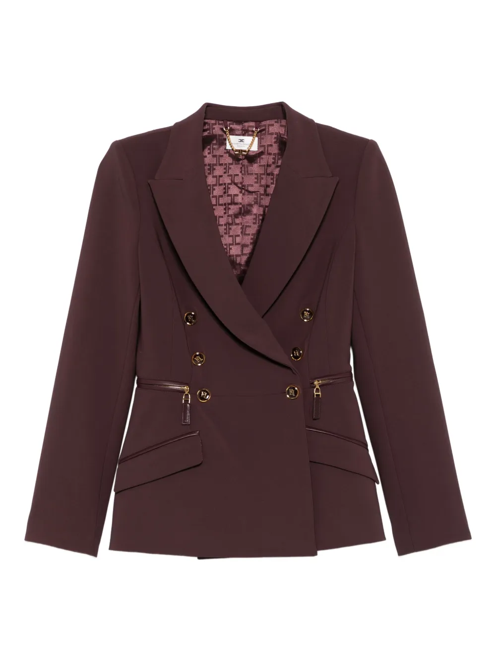 Elisabetta Franchi double-breasted zip-detail jacket | Red | Image 1