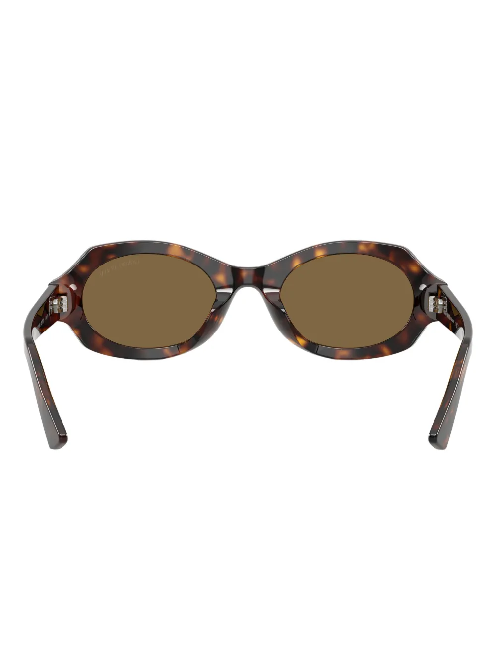 Giorgio Armani Zonnebril met ovalen montuur en schildpadschild effect Bruin