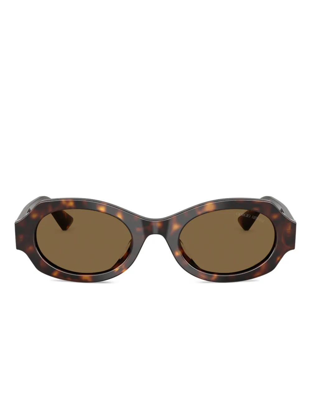 Giorgio Armani Occhiali da sole ovali con effetto tartarugato - Verde