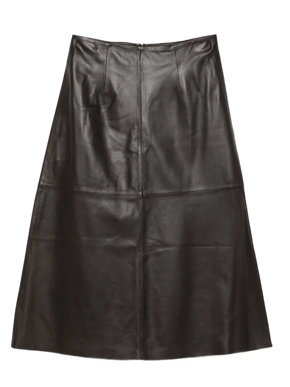 Arma leather A-line skirt | Brown | Image 1